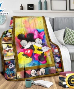 Colorful Mickey & Minnie Fleece Blanket Gift Idea Fans 3