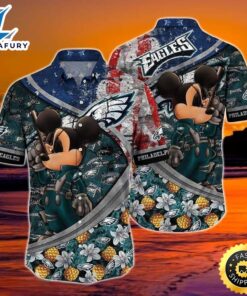 Cool Disney Mickey Mouse Philadelphia Eagles NFL  Disney Hawaiian Shirt