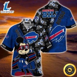 Cool Mickey Mouse Buffalo Bills Hawaiian Shirt Gift For Disney Lovers, NFL Hawaiian Shirt