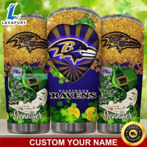 Custom Baltimore Ravens Glitter Gold…