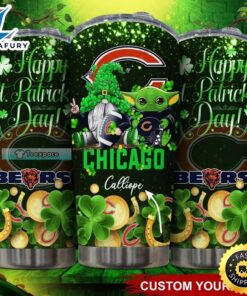 Custom Chicago Bears Happy St Patrick’s Day Baby Yoda Tumbler