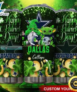 Custom Dallas Cowboys Happy Saint Pactrick’s Day Baby Yoda Tumbler
