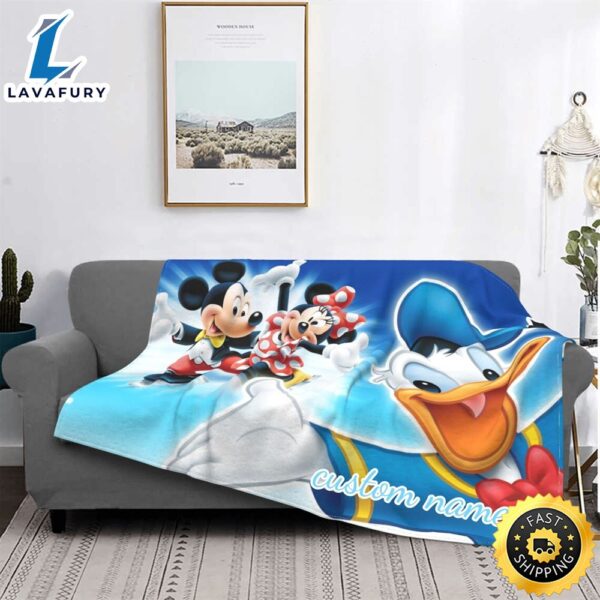 Custom Name Blanket Disney Mickey Mouse Tapestry Personalized Blankets Birthday Gift Customized DIY