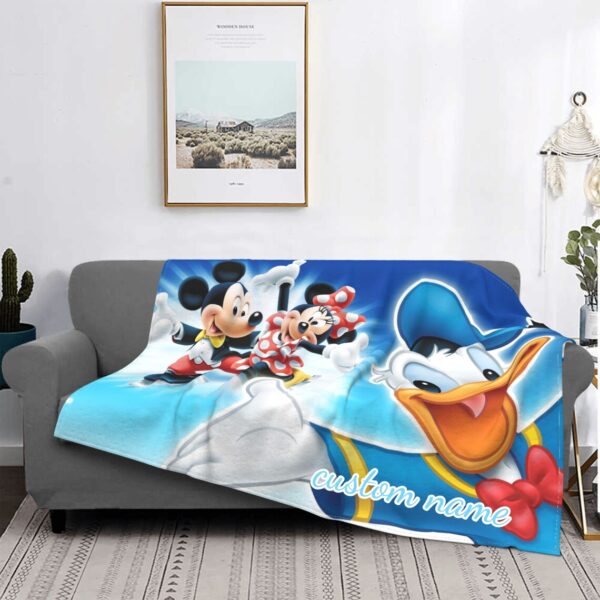 Custom Name Blanket Disney Mickey Mouse Tapestry Personalized Blankets Birthday Gift Customized DIY