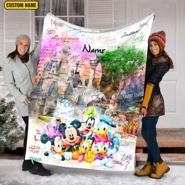 Custom Name Mickey And Friends Blanket Disney Signature Disney Epcot Magic Kingdom