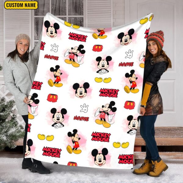 Custom Name Mickey Mouse Blanket Disneyland Mickey Mouse Birthday Gifts Baby Shower Blanket Mickey Head Fleece Blanket
