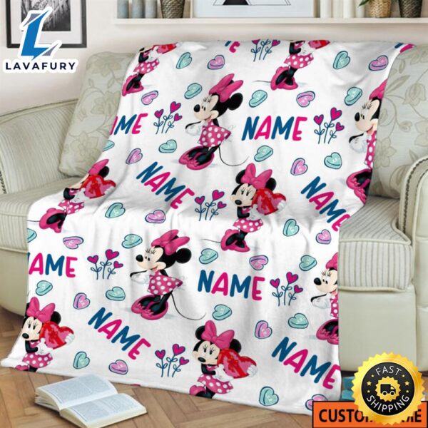Custom Name Minnie Mouse Blanket Disney Blanket Minnie Mickey Mouse Gifts Characters Sherpa Blanket