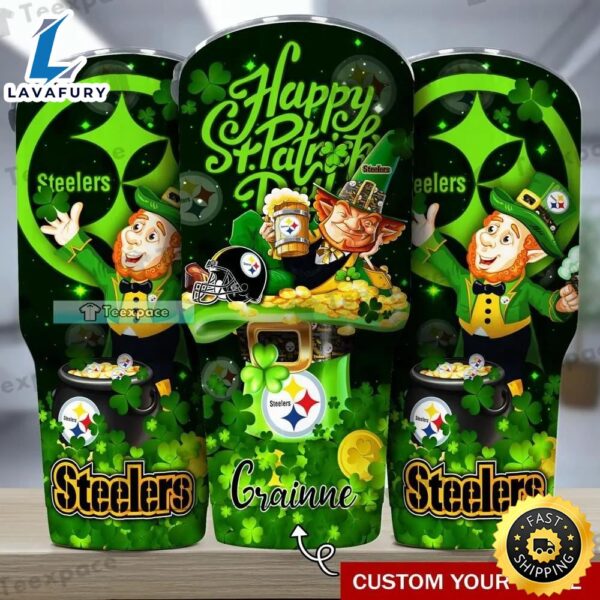 Custom Name Steelers The Saint Patrick’s Day Tumbler