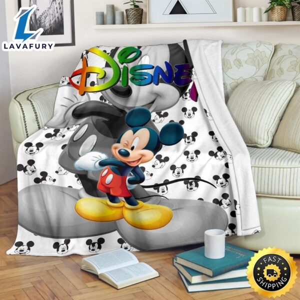 Cute Mickey Fleece Blanket For Bedding Decor Fans