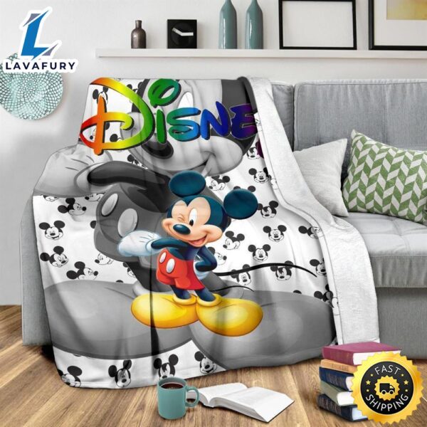 Cute Mickey Fleece Blanket For Bedding Decor Fans