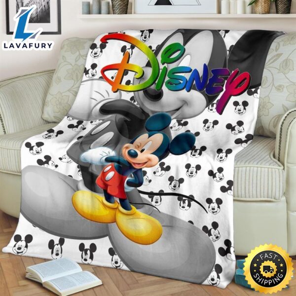Cute Mickey Fleece Blanket For Bedding Decor