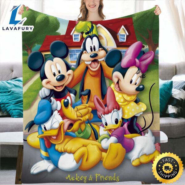 Cute Mickey & Friends Mickey Mouse Blanket For Sofa Couch Bed Baby Kids Adults