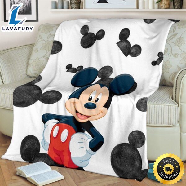 Cute Mickey Mouse Fleece Blanket For Bedding Decor Fans