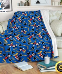 Cute Pattern Mickey Fleece Blanket For Bedding Decor Fans 1