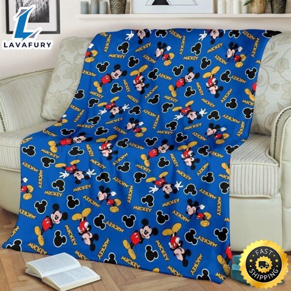 Cute Pattern Mickey Fleece Blanket For Bedding Decor Fans