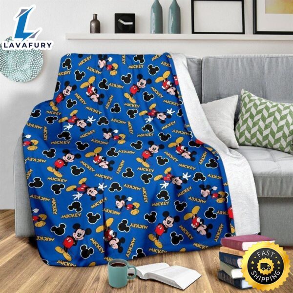 Cute Pattern Mickey Fleece Blanket For Bedding Decor Fans