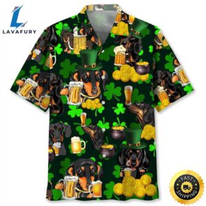 Dachshund Beer Irish St.Patrick Day Trendy Hawaiian Shirt