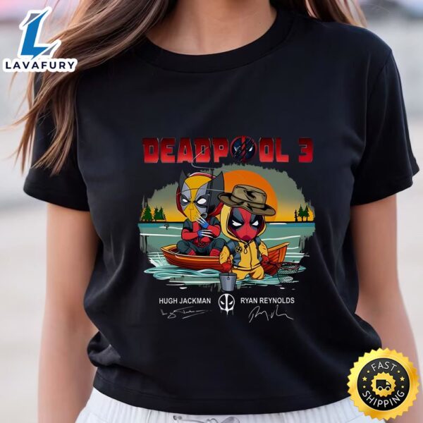 Deadpool 3 Fishing Hugh Jackman Ryan Reynolds Signature Shirt