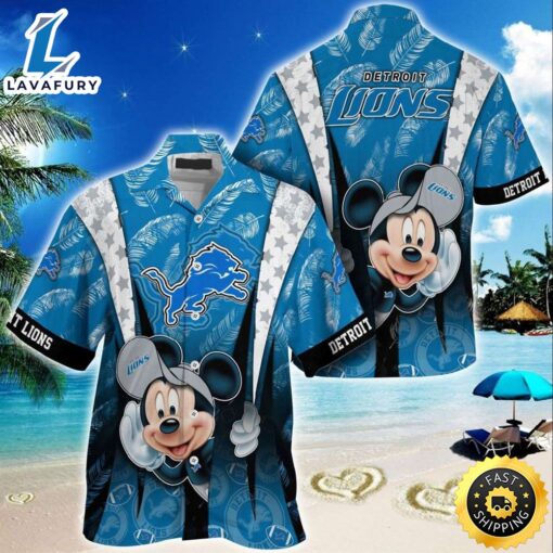 Detroit Lions Mickey Mouse  NFL Hawaiian Shirt