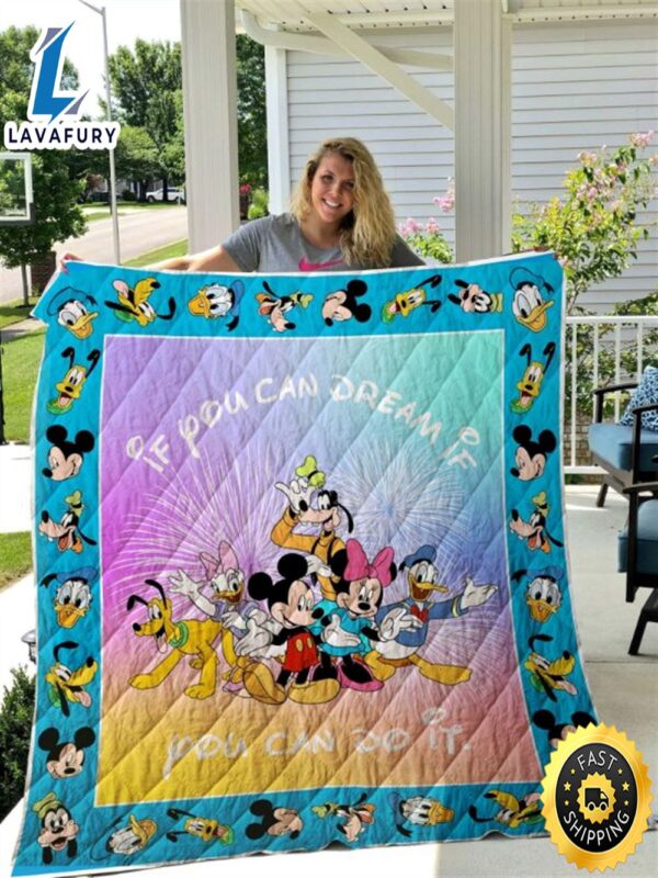 Disney If You Can Dream Mickey Mouse Inspired Quilt Blanket