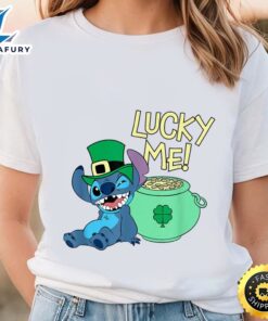 Disney Lilo And Stitch Lucky Me Stitch St Patrickâ€™s Day T-Shirt