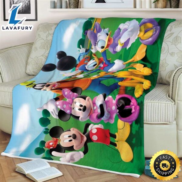Disney Mickey Mouse All Characters Gift For Fan, Disney Characters Mickey Minnie Goofy Daisy Donald Blanket Gift