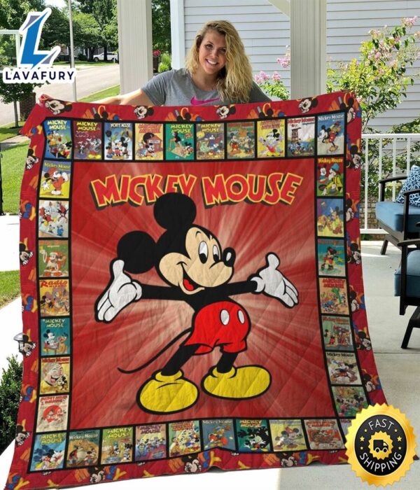 Disney Mickey Mouse Quilt Bedding Set Blanket Mickey Mouse Gift Birthday For Fan Lovers