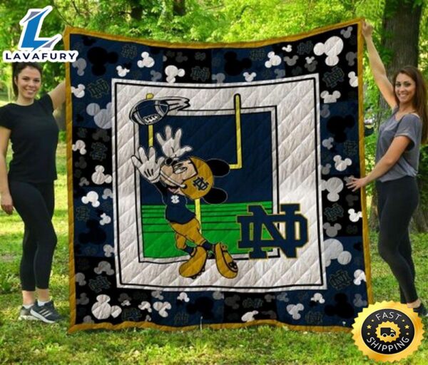Disney Mickey Notre Dame Fighting Irish Ncaa Collected Collection Quilt Blanket Bedding Set