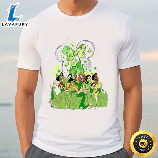 Disney Princess St Patricks Day T-Shirt, Disney Princess Shamrock…