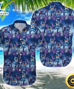 Disney Stitch Hawaiian Shirt Palm…
