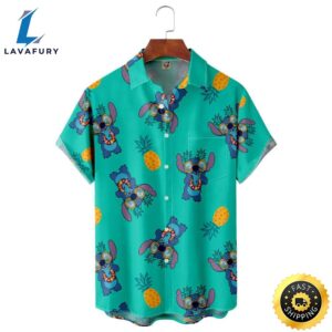 Disney Stitch Hawaiian Shirt Pineapple…