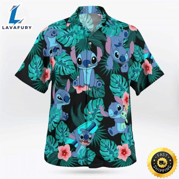 Disney Stitch Hawaiian Shirt Tropical Flower Pattern Beach Lovers Gift