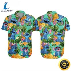 Disney Stitch Hawaiian Shirt Tropical…