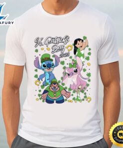 Disney Stitch Shamrock Family St Patricks Day Shirt