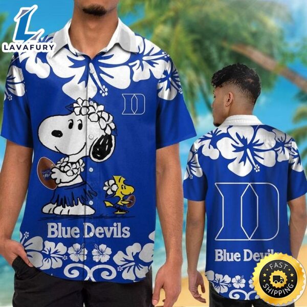 Duke Blue Devils & Snoopy Hawaiian Shirt