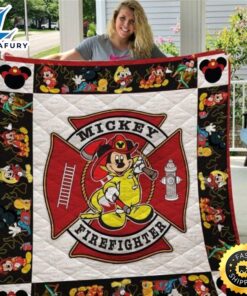 Fireman Mickey Firefighter Quilt Blanket…