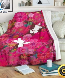 Floral Mickey And Minnie Fleece Blanket For Bedding Decor Fans