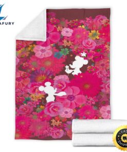 Floral Mickey And Minnie Fleece Blanket For Bedding Decor Fans 7