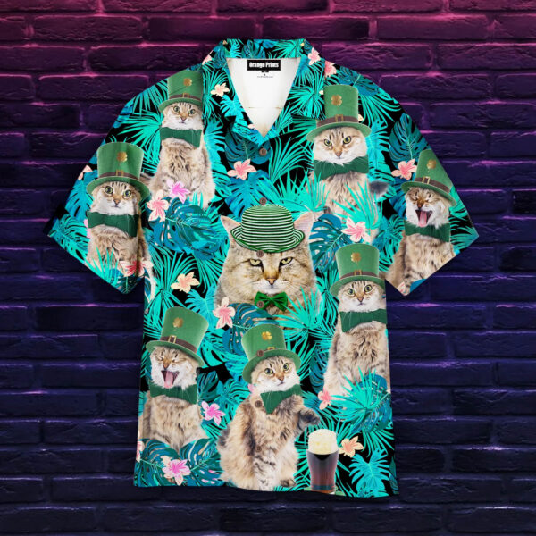 Funny Cat Happy Irish St. Patrick’s Day Trendy Hawaiian Shirt For