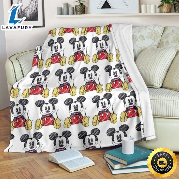 Funny Mickey Fleece Blanket For Fan Gift