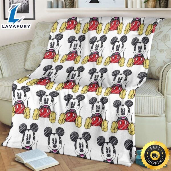 Funny Mickey Fleece Blanket For  Fans