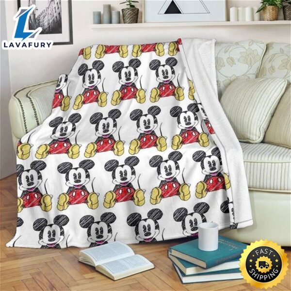 Funny Mickey Sherpa Fleece Blanket Gifts For Family, For Couple