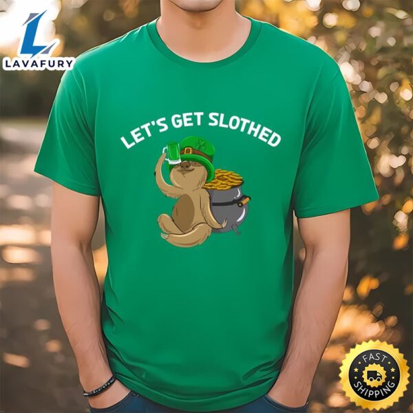 Funny St Patricks Day Sloth Pattys Shamrock Shirt