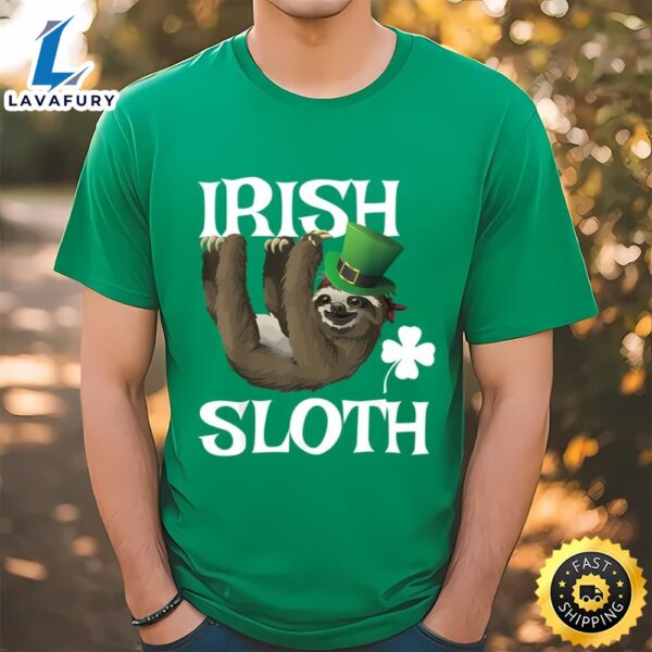 Funny St Patricks Day Sloth Shirt Irish Sloth T-Shirt Kids