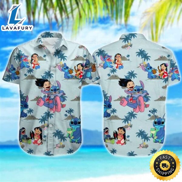 Funny Stitch And Lilo Hawaiian Shirt Practical Beach Gift