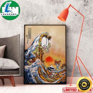 Garfield Great Wave Of Lasagna Home Decor Poster Canvas