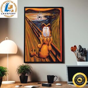 Garfield The Scream Art Spooky Month Is Here Home Decor Poster Canvas