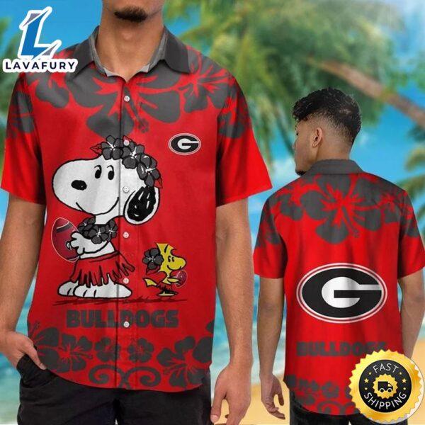 Georgia Bulldogs & Snoopy Hawaiian Shirt