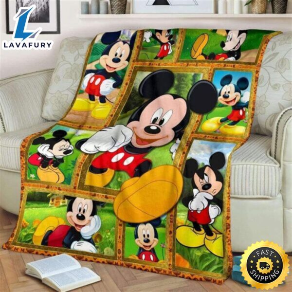 Giant Mickey Mouse Disney Inspired Soft Cozy Comfy Throw Fleece Blanket
