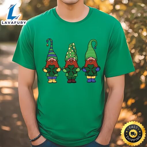 Gnomes With Shamrocks Patricks Day T-Shirt